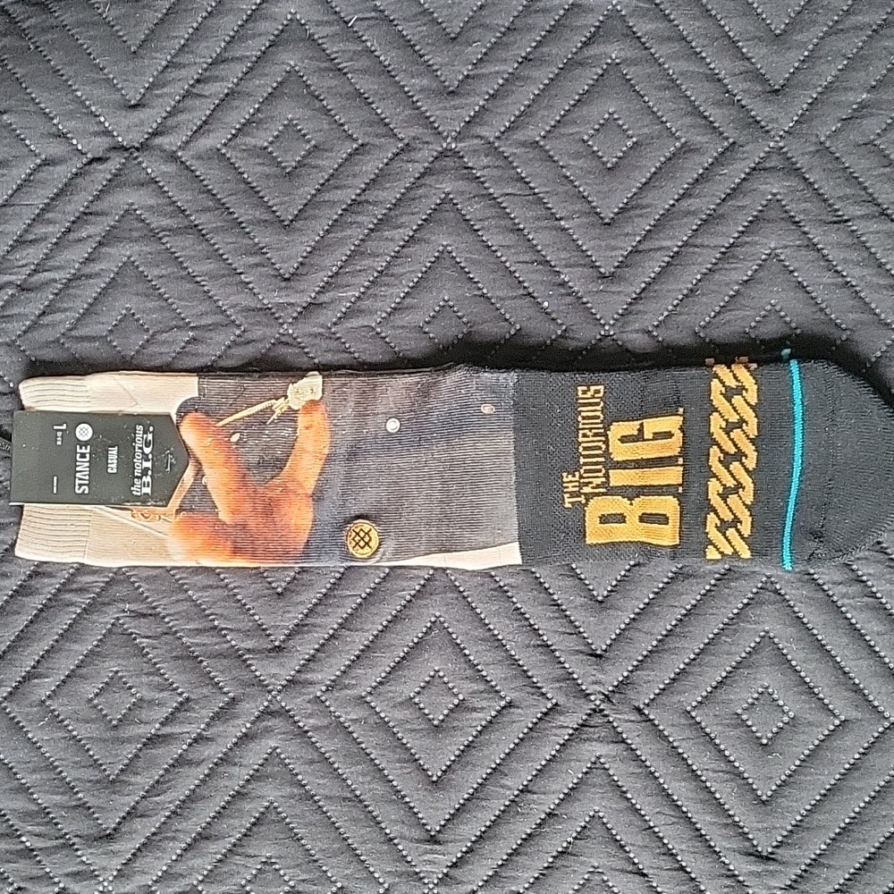 Stance Notorious B.I.G. Graphic Socks - Black, Tan, and Gold